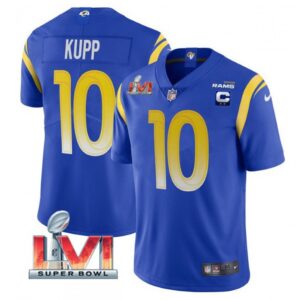 6861618417fca_1 Youth Los Angeles Rams #10 Cooper Kupp Royal 2022 With C Patch Super Bowl LVI Vapor Untouchable Limited Stitched Jersey