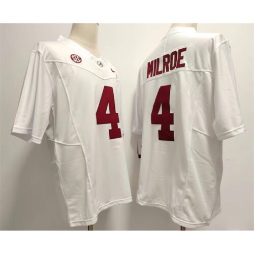 68616185e7103_1 Men's Alabama Crimson Tide #4 Jalen Milroe White Stitched Football Jersey