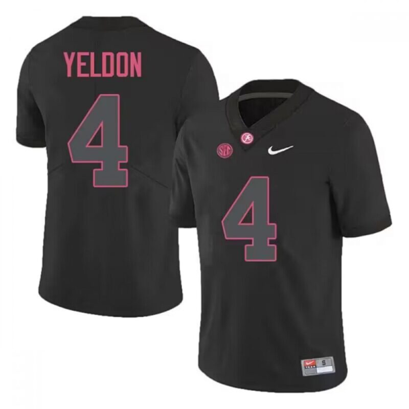 6861618b1546c_1 Men's Alabama Crimson Tide #4 T.J. Yeldon Black Stitched Football Jersey