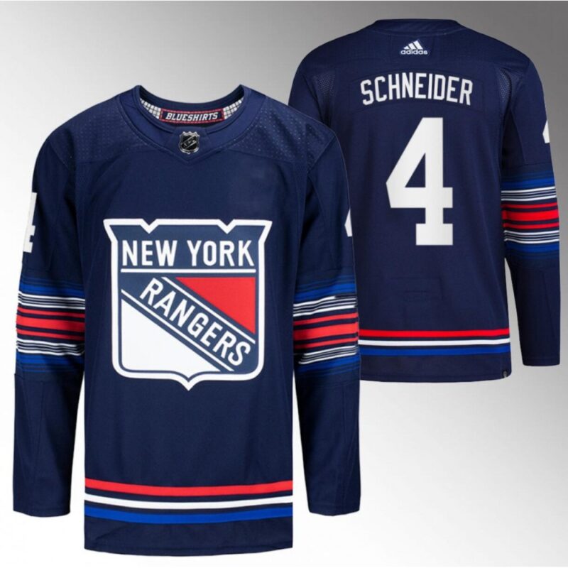 6861619d72746_1 Men's New York Rangers #4 Braden Schneider Navy Stitched Jersey