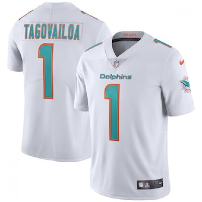 686161b7a2e3c_1 Youth Miami Dolphins #1 Tua Tagovailoa White Vapor Untouchable Limited Stitched Jersey