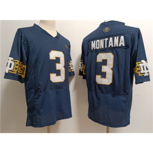 686161ba0417f_1 Men's Notre Dame Fighting Irish #3 Joe Montana Navy With Name Limited Stitched Jersey