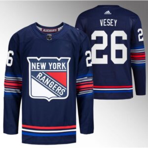 686161ca718f5_1 Men's New York Rangers #26 Jimmy Vesey Navy Stitched Jersey