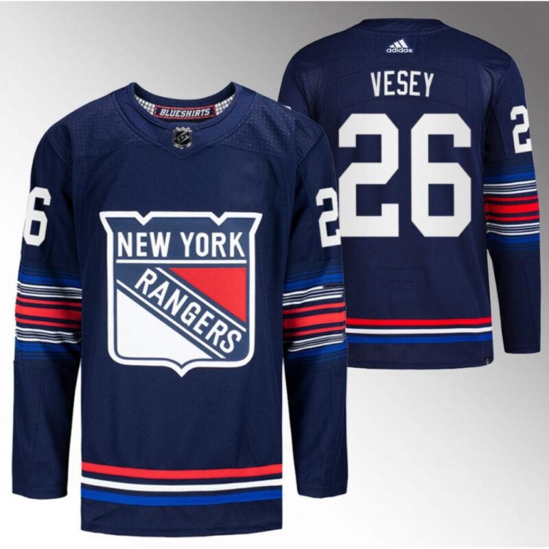 686161ca718f5_1 Men's New York Rangers #26 Jimmy Vesey Navy Stitched Jersey