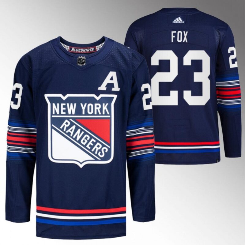 686161e8bddb5_1 Men's New York Rangers #23 Adam Fox Navy Stitched Jersey
