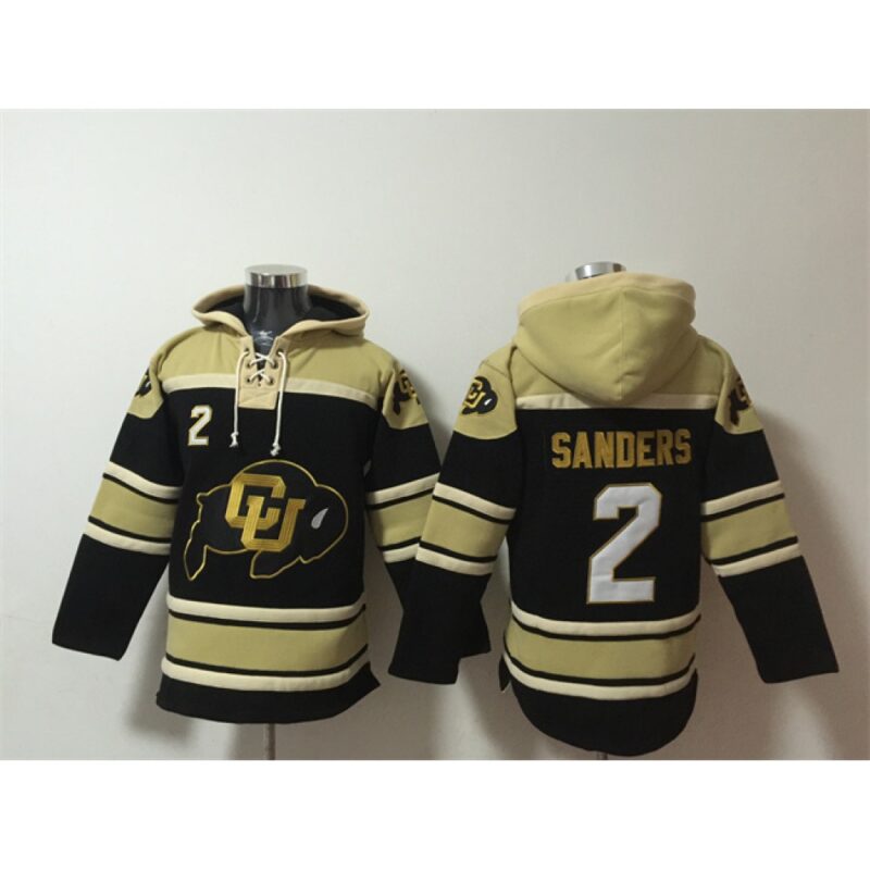 686161fa02b59_1 Men's Colorado Buffaloes #2 Shedeur Sanders Black Ageless Must-Have Lace-Up Pullover Hoodie