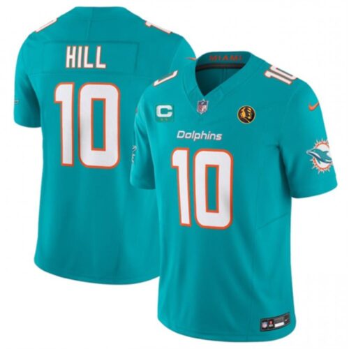686161fdd8d2e_1 Men's Miami Dolphins #10 Tyreek Hill Aqua 2023 F.U.S.E. With 2-star C Patch And John Madden Patch Vapor Limited Stitched Football Jersey