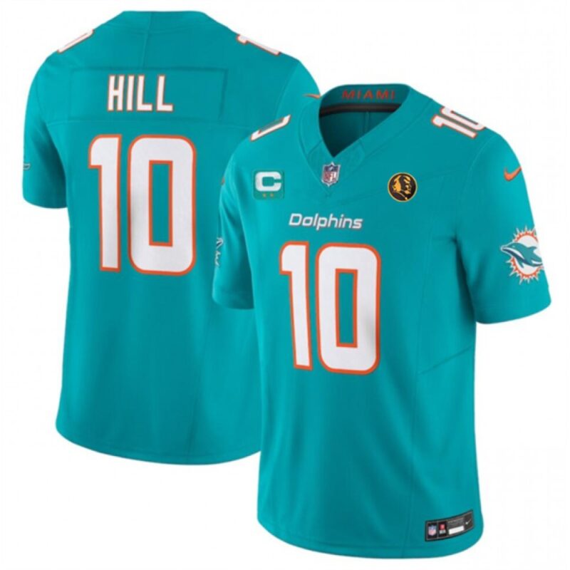 686161fdd8d2e_1 Men's Miami Dolphins #10 Tyreek Hill Aqua 2023 F.U.S.E. With 2-star C Patch And John Madden Patch Vapor Limited Stitched Football Jersey