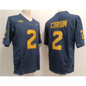 68616227eb81b_1 Men's Michigan Wolverines #2 Blake Corum 2023 F.U.S.E. Navy Stitched Jersey