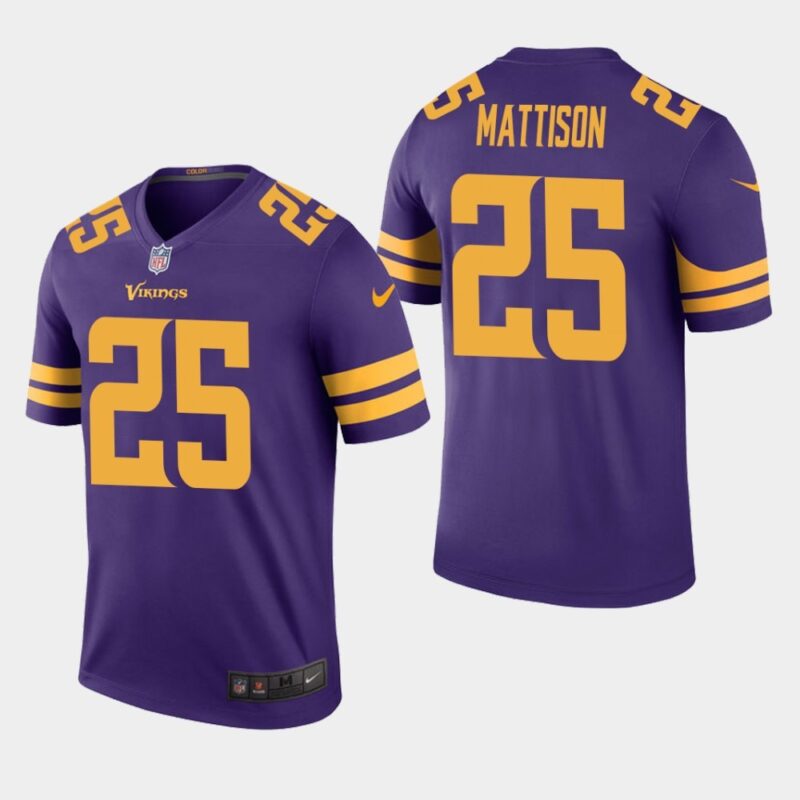 68616231e8cf4_1 Men's Minnesota Vikings #25 Alexander Mattison Purple Color Rush Limited NFL Stitched Jersey
