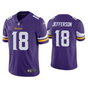 6861624dc9cdb_1 Youth Minnesota Vikings #18 Justin Jefferson Purple Vapor Untouchable Limited Stitched Jersey