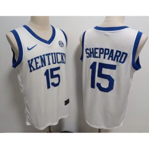 68616252dc463_1 Men's Kentucky Wildcats #15 Reed Sheppard White Stitched Jersey