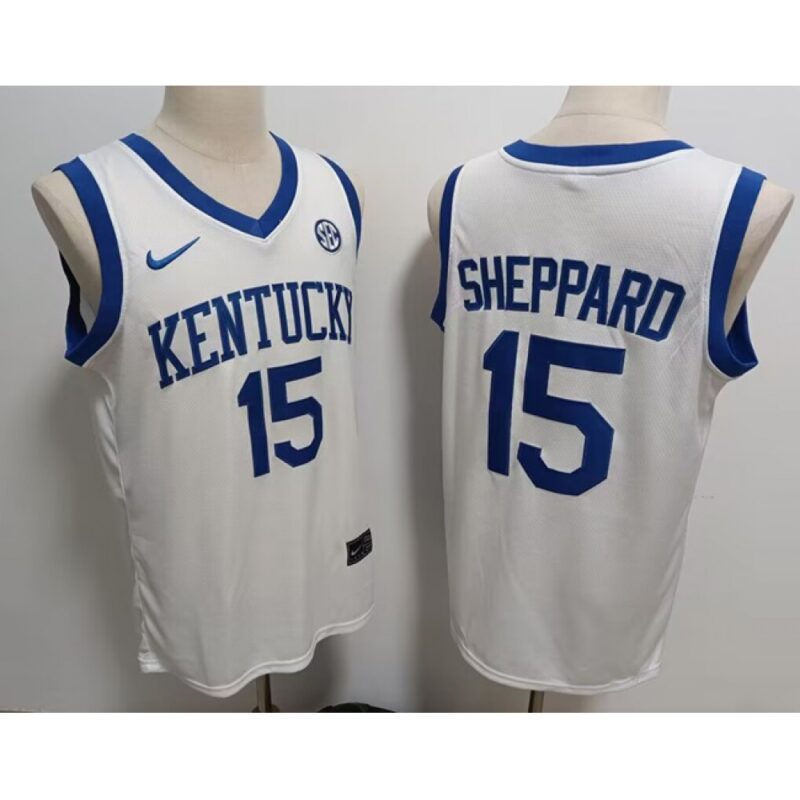 68616252dc463_1 Men's Kentucky Wildcats #15 Reed Sheppard White Stitched Jersey