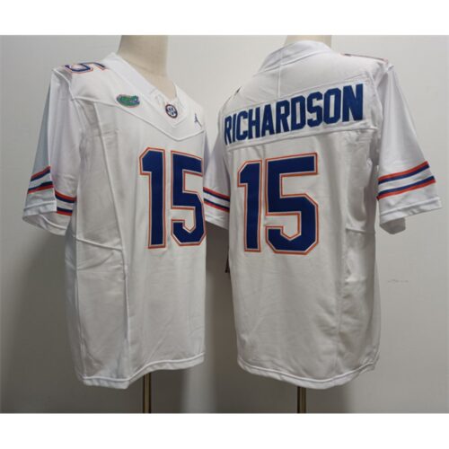 686162558d6fc_1 Men's Florida Gators #15 Anthony Richardson White Stitched Jersey