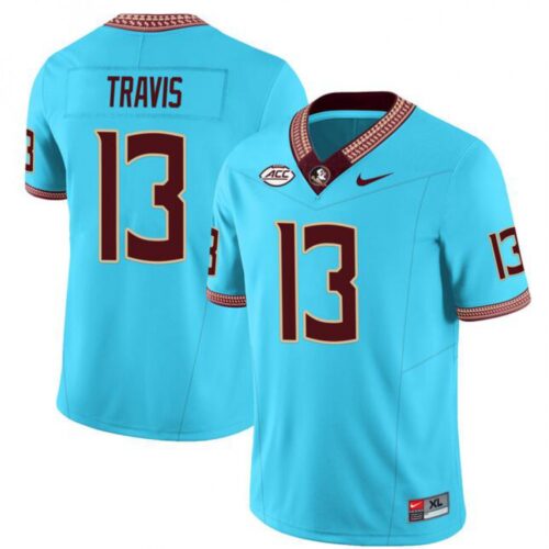 6861626114f05_1 Men's Florida State Seminoles #13 Jordan Travis Teal 2023 F.U.S.E Stitched Jersey