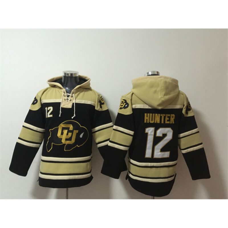 68616263be5eb_1 Men's Colorado Buffaloes #12 Travis Hunter Black Ageless Must-Have Lace-Up Pullover Hoodie