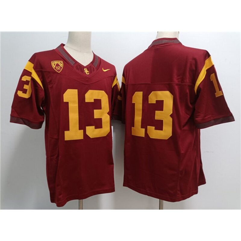 68616266623ec_1 Men's USC Trojans #13 Caleb Williams 2023 F.U.S.E. Red Stitched Jersey