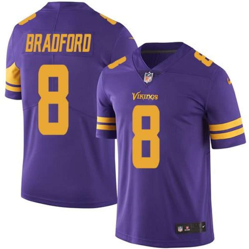 68616267916b3_1 Vikings #8 Sam Bradford Purple Youth Stitched NFL Limited Rush Jersey