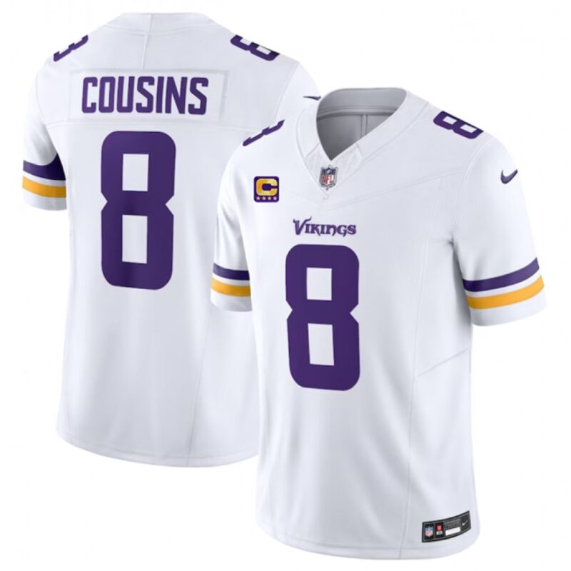 68616271c9c09_1 Men's Minnesota Vikings #8 Kirk Cousins White 2023 F.U.S.E. With 4-Star C Patch Vapor Untouchable Limited Stitched Jersey