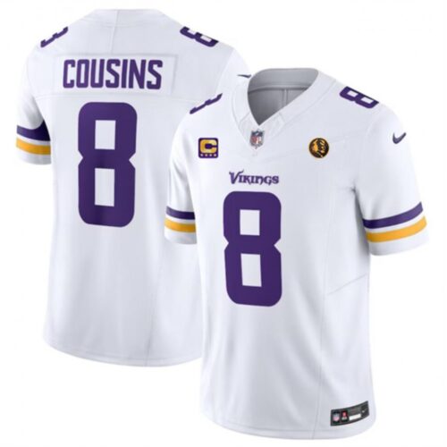 6861627480b7f_1 Men's Minnesota Vikings #8 Kirk Cousins White 2023 F.U.S.E. With With 4-star C Patch And John Madden Patch Vapor Limited Stitched Football Jersey