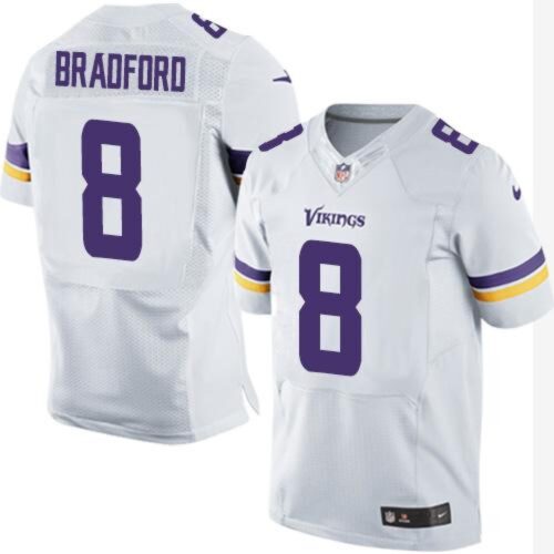 6861627716fba_1 Vikings #8 Sam Bradford White Men's Stitched NFL Elite Jersey