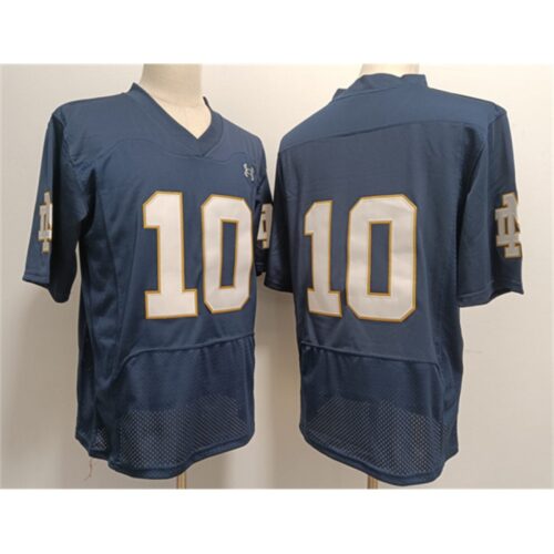 6861627c57e40_1 Men's Notre Dame Fighting Irish #10 Sam Hartman Navy Stitched Jersey