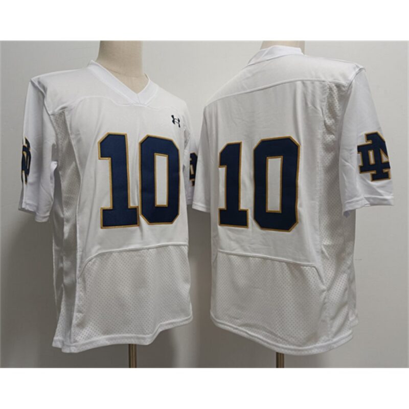 686162822a5ed_1 Men's Notre Dame Fighting Irish #10 Sam Hartman White Stitched Jersey