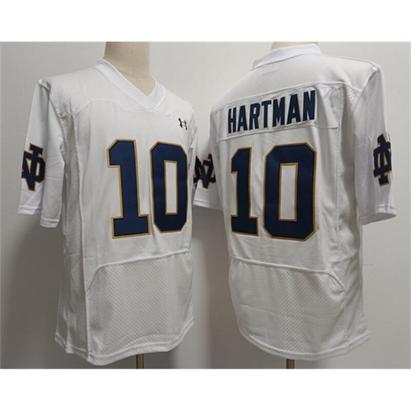 686162852aa64_1 Men's Notre Dame Fighting Irish #10 Sam Hartman White With Name Stitched Jersey