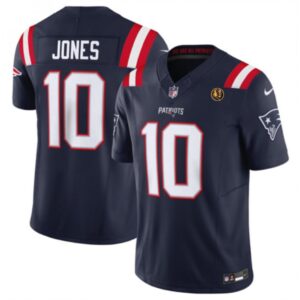 686162ac67a1a_1 Men's New England Patriots #10 Mac Jones Navy 2023 F.U.S.E. With John Madden Patch Vapor Limited Stitched Football Jersey