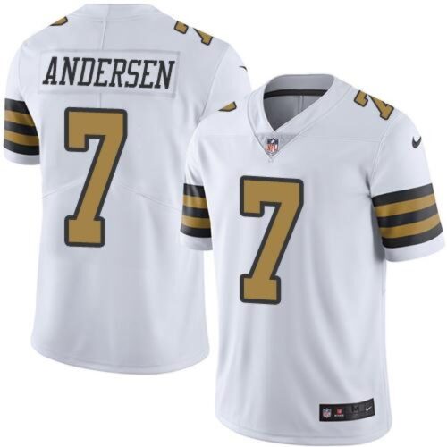 6861630f3f5ee_1 Saints #7 Morten Andersen White Men's Stitched NFL Limited Rush Jersey