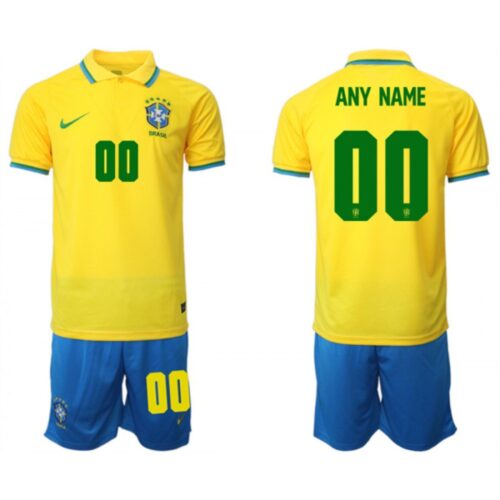 6861632fadfb1_1 Men's Brazil Custom Yellow 2022 FIFA World Cup Home Soccer Jersey Suit