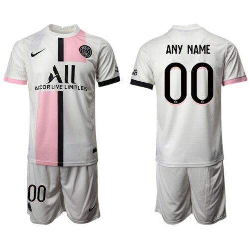 6861634ee32ce_1 Men's Paris Saint-Germain Custom White/Pink Soccer Away Jersey Suit