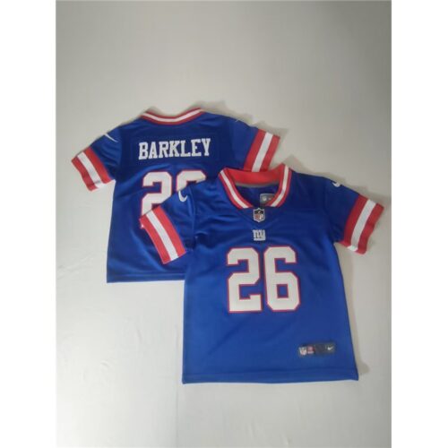 686163b87a727_1 Toddlers New York Giants #26 Saquon Barkley Royal Vapor Throwback Limited Stitched Football Jersey