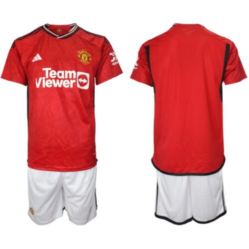 686163b98069e_1 Men's Manchester United Custom 2023/24 Red Home Soccer Jersey Suit