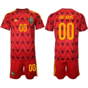 686163e019717_1 Men's Spain Custom Red Home Soccer Jersey Suit