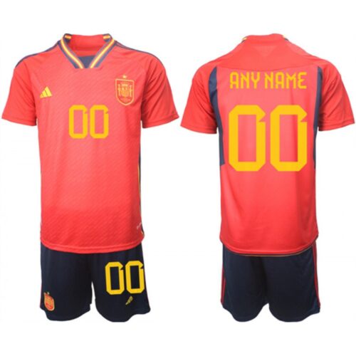686163e2d6c93_1 Men's Spain Custom Red Home Soccer Jersey Suit