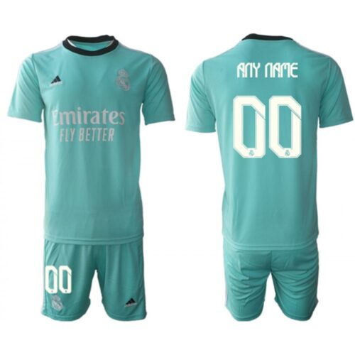 686163f15b2c1_1 Men's Real Madrid Custom 2021/22 Teal Away Soccer Jersey Suit