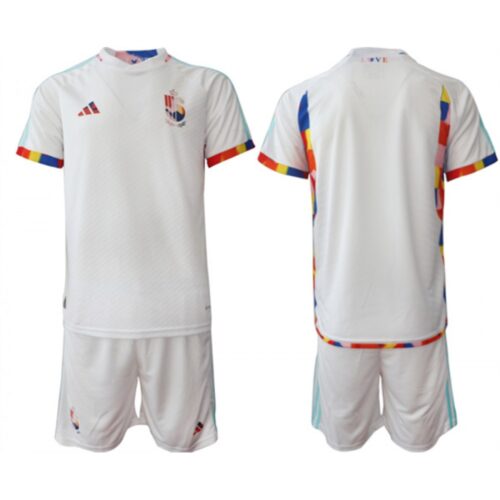 686164138d8af_1 Men's Belgium Custom White 2022 FIFA World Cup Away Soccer Jersey Suit