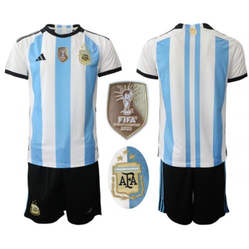 6861641907e66_1 Men's Argentina Custom White/Blue 2022 FIFA World Cup Final Winners Edition 3 Stars Home Soccer Jersey Suit