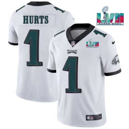 686164208e20f_1 Men's Philadelphia Eagles #1 Jalen Hurts White Super Bowl LVII Patch Vapor Untouchable Limited Stitched Jersey