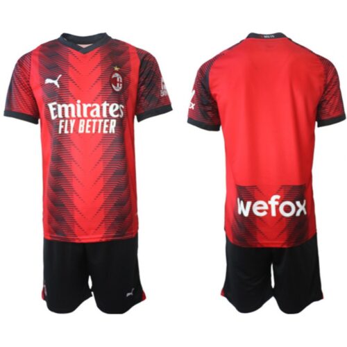 6861643182796_1 Men's AC milan Custom 2023/24 Red/Black Home Soccer Jersey Suit