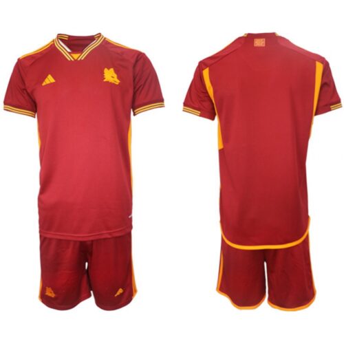 6861643c5a9f0_1 Men's AS Roma Custom 2023/24 Red Home Soccer Jersey Suit