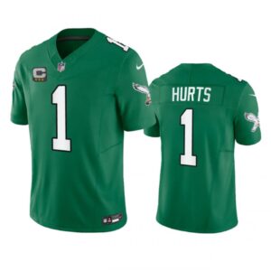 6861644f635c0_1 Men's Philadelphia Eagles #1 Jalen Hurts Green 2023 F.U.S.E. Vapor Untouchable With 3-star C Patch Stitched Football Jersey