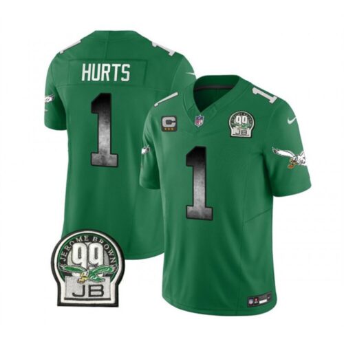 68616454e7a42_1 Men's Philadelphia Eagles #1 Jalen Hurts Green 2023 F.U.S.E. With 3-star C Patch Throwback Vapor Untouchable Limited Stitched Football Jersey