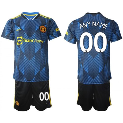6861645ca059b_1 Men's Manchester United Custom 2021/22 Blue Away Soccer Jersey Suit