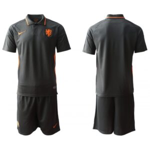 686164b7cbe4a_1 Men's Netherlands National Team Custom Black Away Soccer Jersey Suit