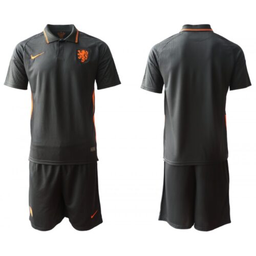 686164b7cbe4a_1 Men's Netherlands National Team Custom Black Away Soccer Jersey Suit
