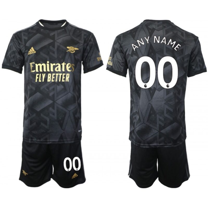 686164e2acac8_1 Men's Arsenal F.C Custom 2023 Black Away Soccer Jersey Suit