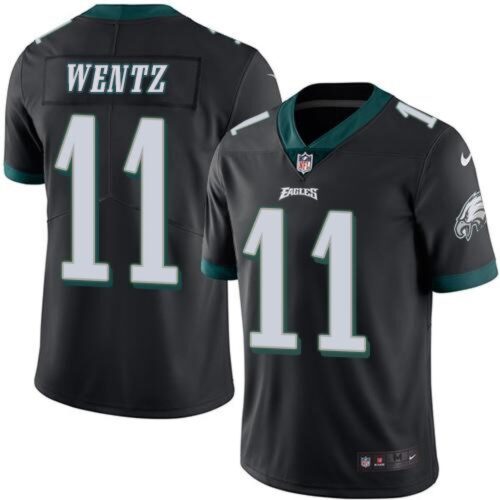 686164f4a311d_1 Eagles #11 Carson Wentz Black Youth Stitched NFL Limited Rush Jersey