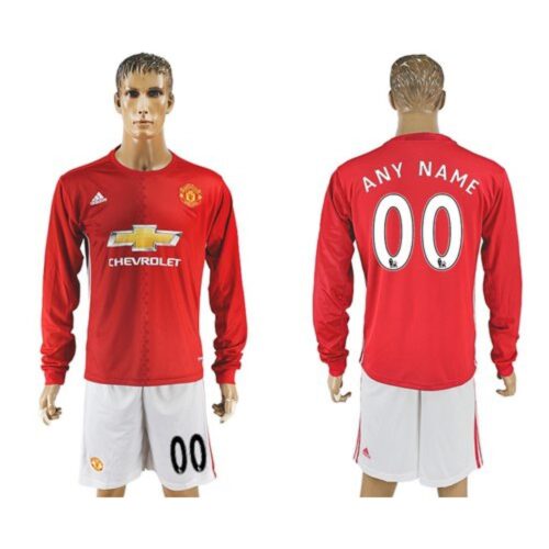 686165102221d_1 Manchester United Personalized Home Long Sleeves Soccer Club Jersey